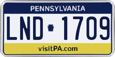 PA license plate LND1709