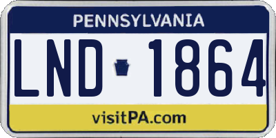 PA license plate LND1864