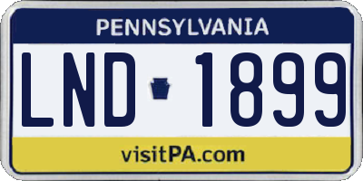 PA license plate LND1899
