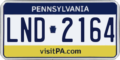 PA license plate LND2164