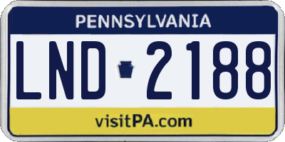 PA license plate LND2188