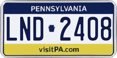 PA license plate LND2408