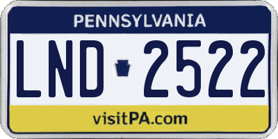 PA license plate LND2522