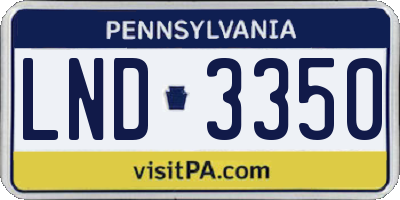 PA license plate LND3350