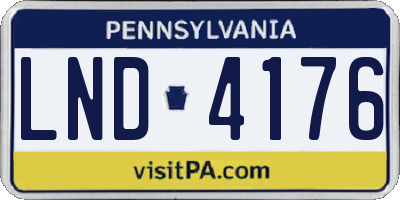 PA license plate LND4176