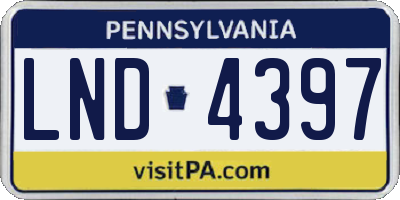 PA license plate LND4397
