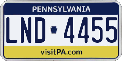 PA license plate LND4455