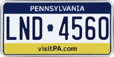 PA license plate LND4560