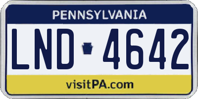 PA license plate LND4642