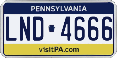 PA license plate LND4666