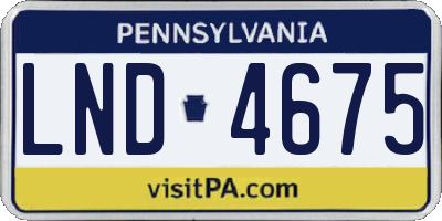 PA license plate LND4675