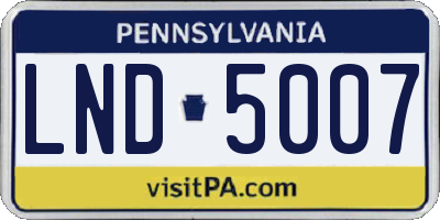 PA license plate LND5007