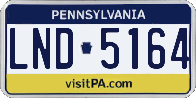 PA license plate LND5164