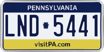 PA license plate LND5441