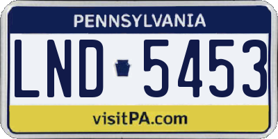 PA license plate LND5453