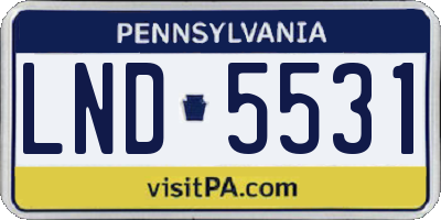 PA license plate LND5531