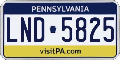 PA license plate LND5825