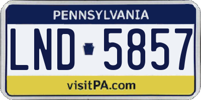 PA license plate LND5857