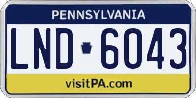PA license plate LND6043
