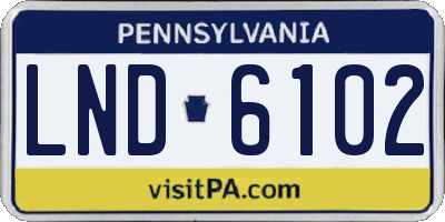 PA license plate LND6102
