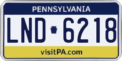 PA license plate LND6218