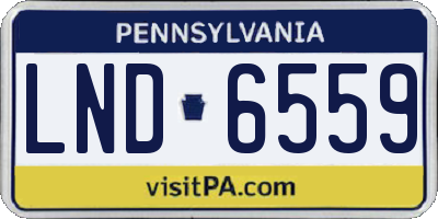 PA license plate LND6559