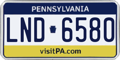 PA license plate LND6580