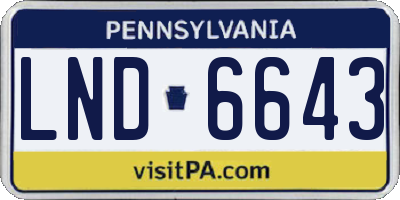 PA license plate LND6643