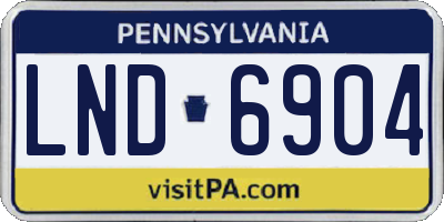 PA license plate LND6904