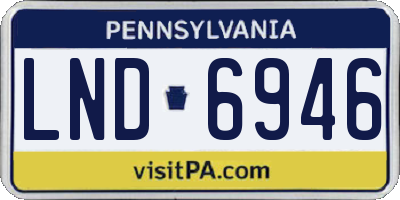 PA license plate LND6946