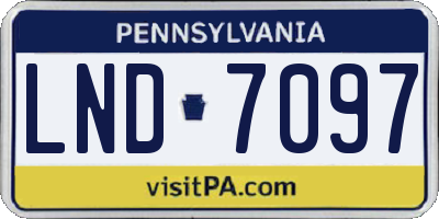 PA license plate LND7097