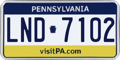 PA license plate LND7102