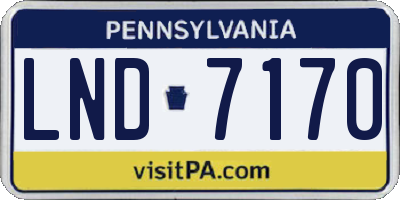 PA license plate LND7170