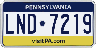 PA license plate LND7219
