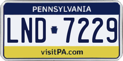 PA license plate LND7229