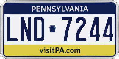 PA license plate LND7244