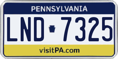 PA license plate LND7325