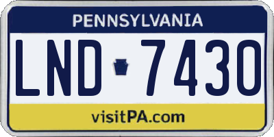PA license plate LND7430