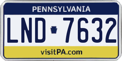 PA license plate LND7632