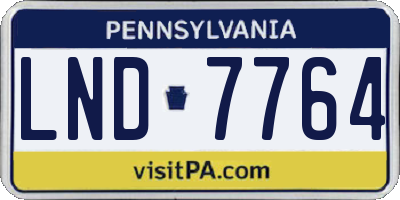 PA license plate LND7764