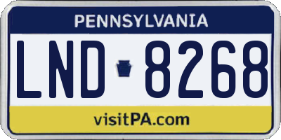 PA license plate LND8268