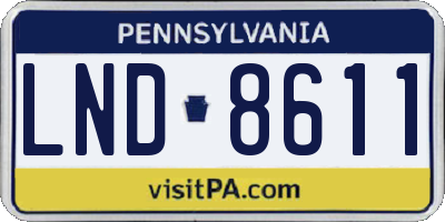 PA license plate LND8611