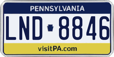 PA license plate LND8846