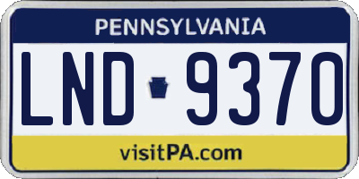 PA license plate LND9370