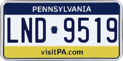 PA license plate LND9519