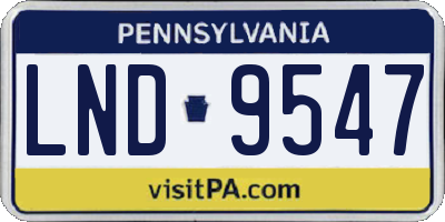 PA license plate LND9547