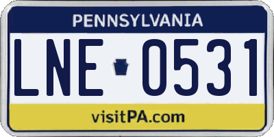 PA license plate LNE0531