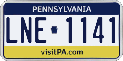 PA license plate LNE1141