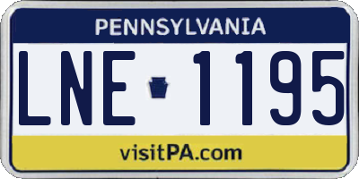 PA license plate LNE1195