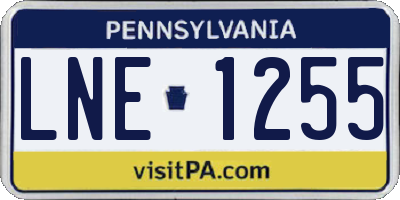 PA license plate LNE1255